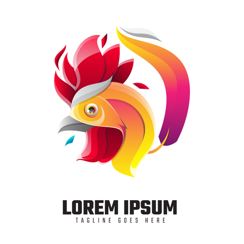 Rooster logo template vector