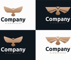 Set eagle logo design vector