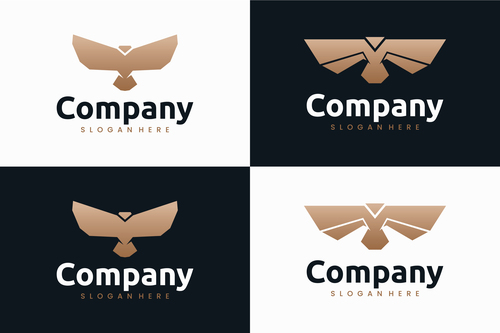 Set eagle logo design vector