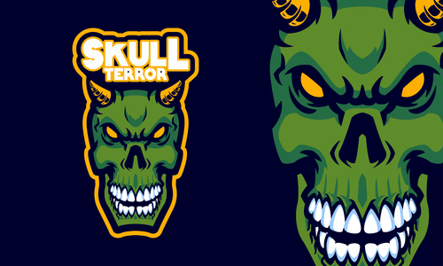 Skull head logo vector