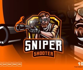 Sniper mascot logo vector