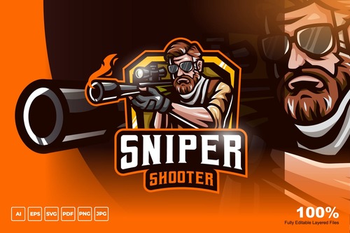 Sniper mascot logo vector