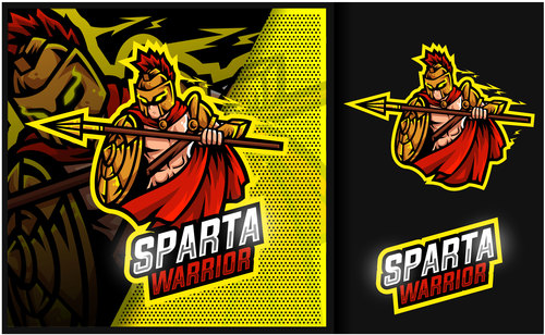 Sparta warrior esport logo vector