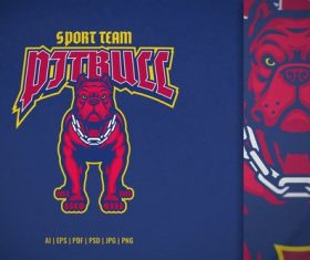 Sport and esport logo of pitbull vector