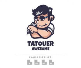 Tatouer logo mascot vector