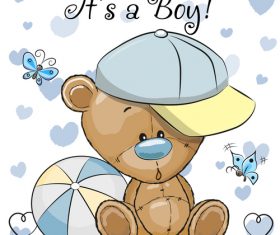 Teddy bear and ball vector