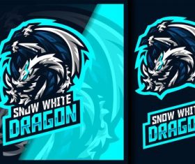 The ice dragon gaming mascot logo vector