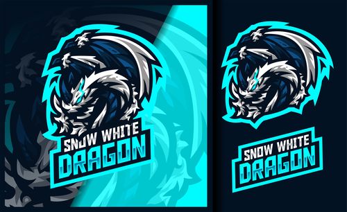 The ice dragon gaming mascot logo vector