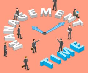 Time management concept cartoon illustration vector