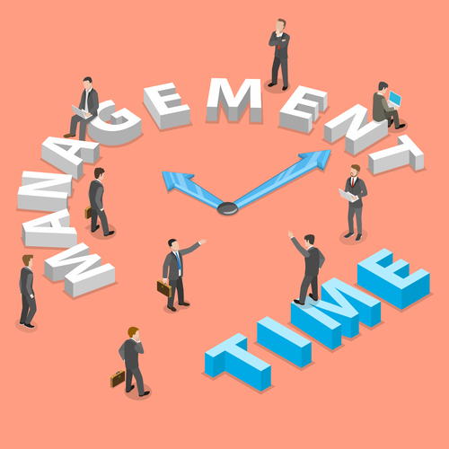 Time management concept cartoon illustration vector