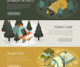 Tourist camp concept banner vector