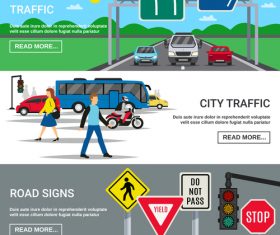 Traffic horizontal banners vector