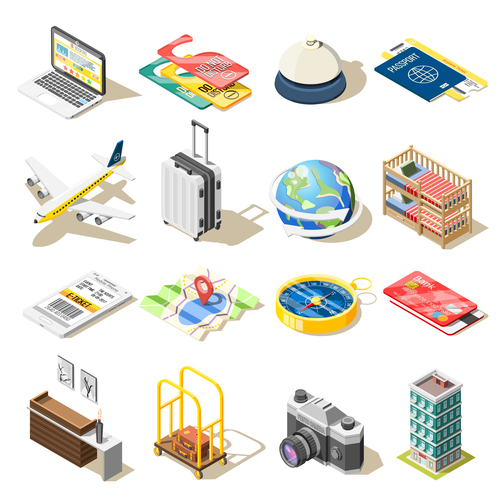 Travel icons vector