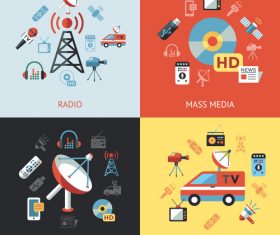 Tv news cartoon illustration vector