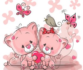 Two cute little lions vector