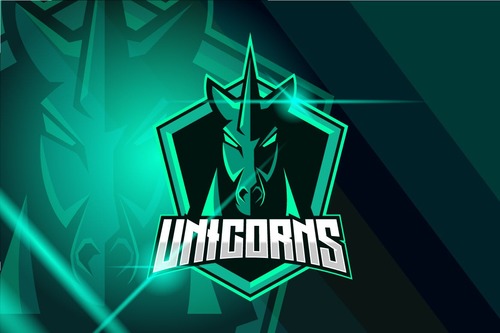 Unicorn esport logo template vector