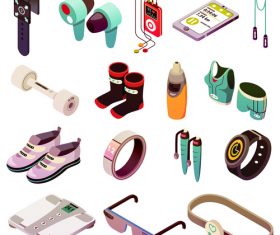 Wearable sport devices icons vector