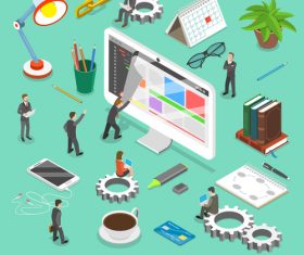 Web development cartoon illustration vector