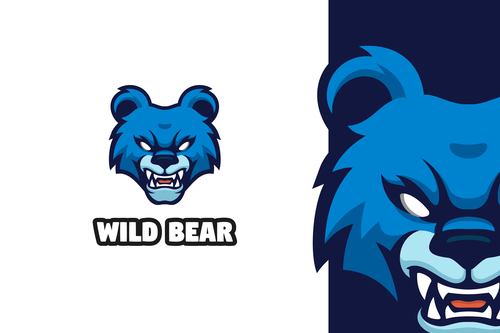 Wild bear logo vector