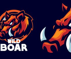 Wild boar logo vector