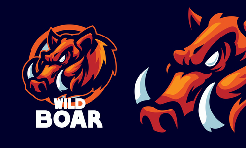 Wild boar logo vector