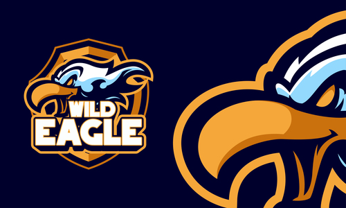 Wild eagle head mascot sports logo vector