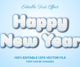 2022 new year text editabl effect vector