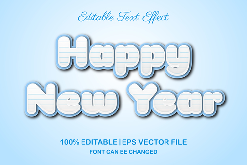 2022 new year text editabl effect vector