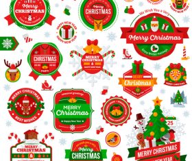 A set of Christmas stickers vector