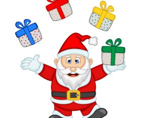 Acrobatic Santa Claus Cartoon Vector