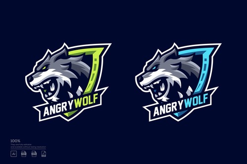 Angry wolf vector