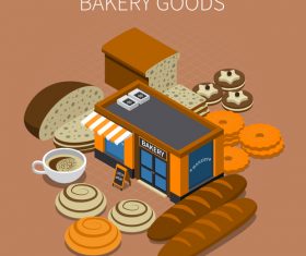 Bakery goods isometric vector