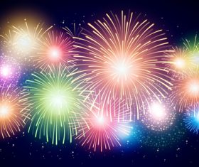 Beautiful new year fireworks background vector
