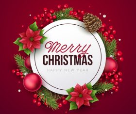 Beautifully decorated Christmas card vector