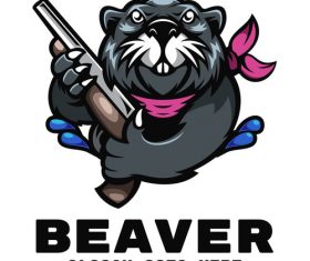 Beaver mascot logo vector