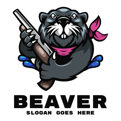 Beaver mascot logo vector