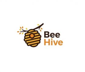 Bee hive logo vector