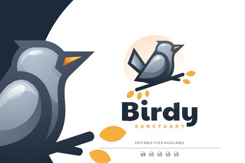 Bird color mascot logo vector