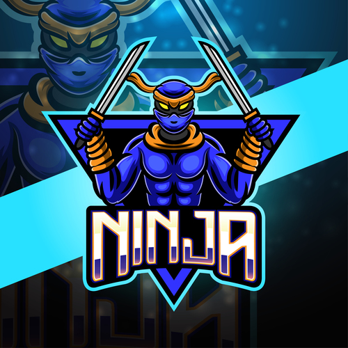 Blue skin color ninja vector