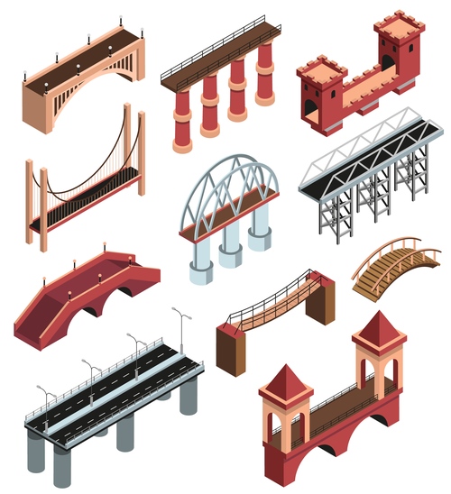 Bridges set vector