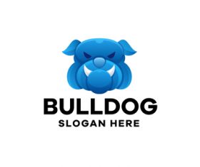 Bulldog gradient logo vector