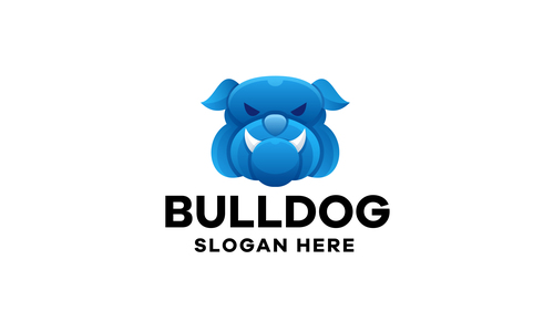 Bulldog gradient logo vector