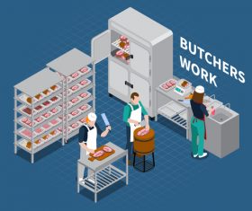 Butchers work vector