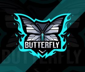 Butterfly esport logo vector