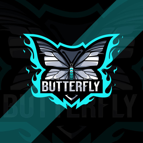 Butterfly esport logo vector