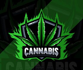 Cannabis esport logo vector