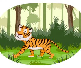 Cartoon smiling tiger vector