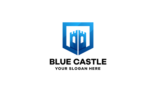 Castle gradient logo vector