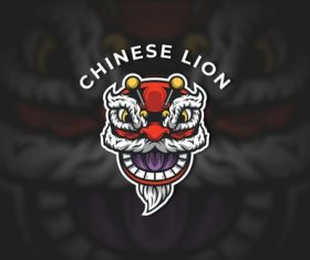 Chinese lion logo vector