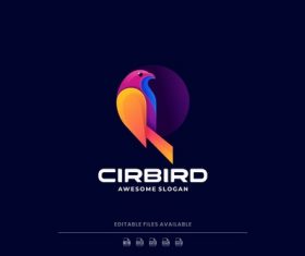 Circle bird colorful logo vector